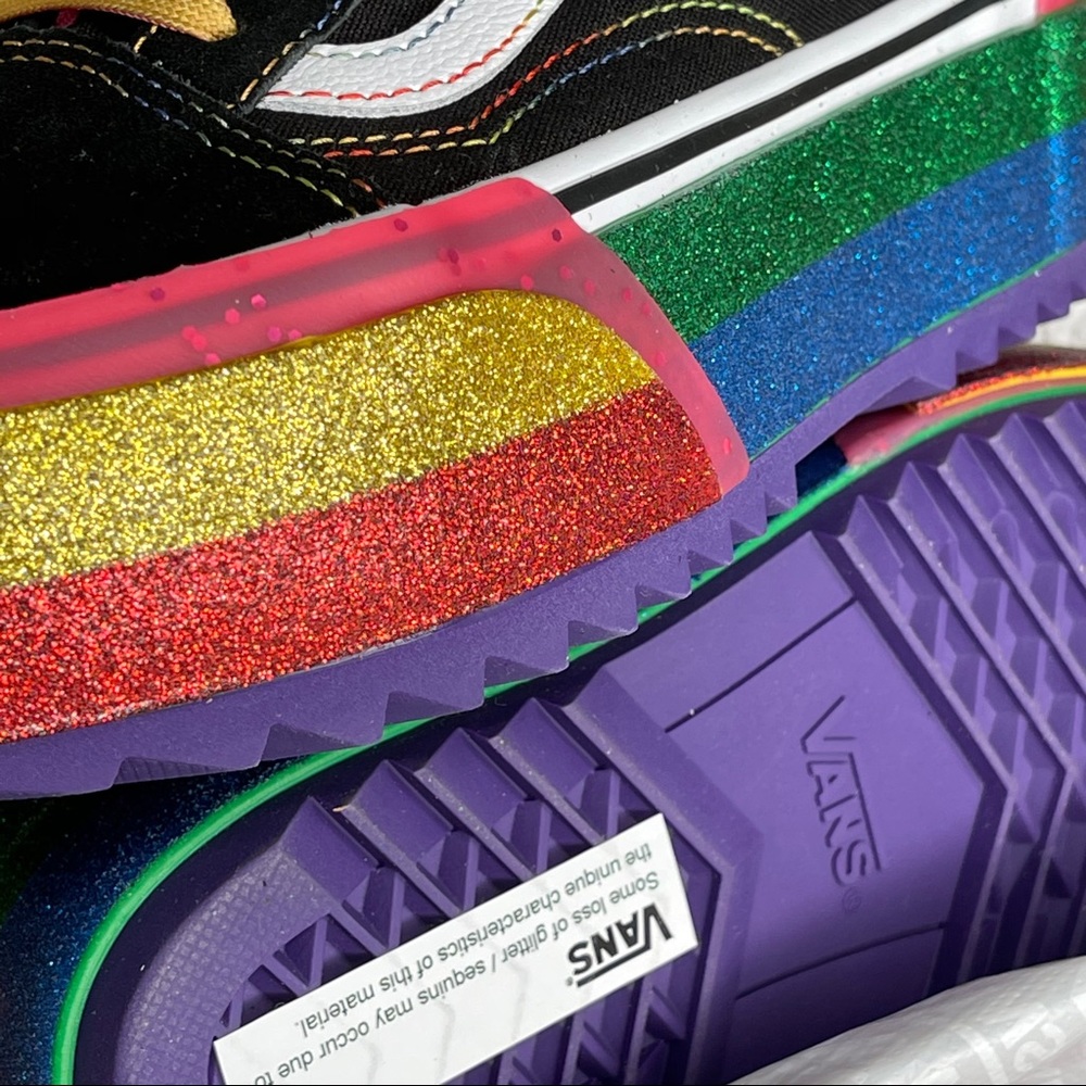 Vans Rainbow Glitter Old Skool Stacked Sneaker - Picture 12 of 15
